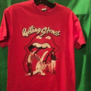 Vintage Impact Unisex Rolling Stones Crew Neck Red T-Shirt Small (See Photos)